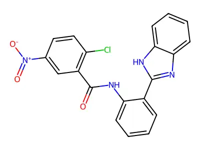 N-[2-(1H-benzimidazol-2-yl)phenyl]-2-chloro-5-nitrobenzamide structure