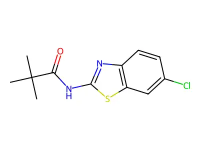 N-(6-chloro-1,3-benzothiazol-2-yl)-2,2-dimethylpropanamide structure