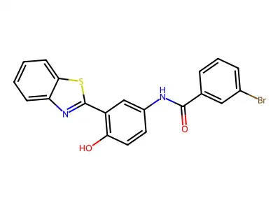 N-(3-(benzo[d]thiazol-2-yl)-4-hydroxyphenyl)-3-bromobenzamide structure