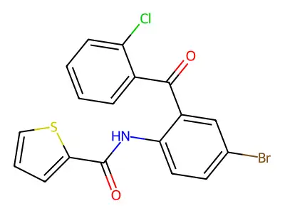 N-[4-bromo-2-(2-chlorobenzoyl)phenyl]thiophene-2-carboxamide structure