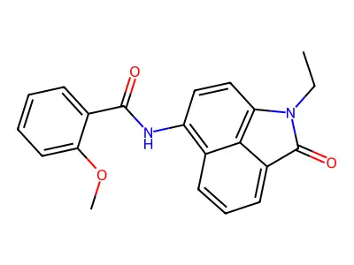 N-(1-ethyl-2-oxo-1,2-dihydrobenzo[cd]indol-6-yl)-2-methoxybenzamide structure