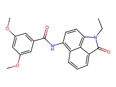 N-(1-ethyl-2-oxo-1,2-dihydrobenzo[cd]indol-6-yl)-3,5-dimethoxybenzamide structure