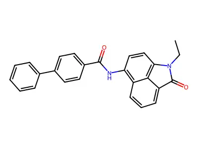 N-(1-ethyl-2-oxo-1,2-dihydrobenzo[cd]indol-6-yl)-[1,1'-biphenyl]-4-carboxamide structure