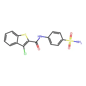 3-chloro-N-(4-sulfamoylphenyl)-1-benzothiophene-2-carboxamide structure