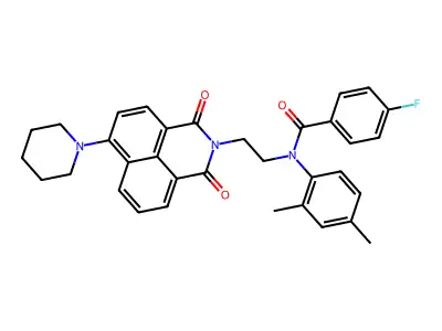 N-(2,4-Dimethylphenyl)-N-[2-[1,3-dioxo-6-(1-piperidinyl)-1H-benz[de]isoquinolin-2(3H)-yl]ethyl]-4-fluorobenzamide structure