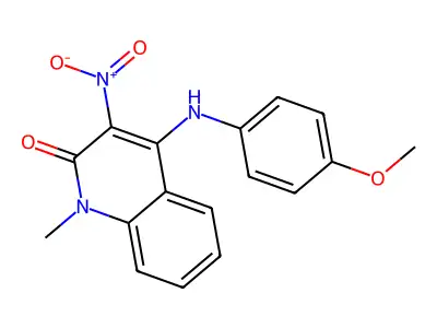 4-((4-methoxyphenyl)amino)-1-methyl-3-nitroquinolin-2(1H)-one structure