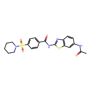 N-(6-acetamidobenzo[d]thiazol-2-yl)-4-(piperidin-1-ylsulfonyl)benzamide structure