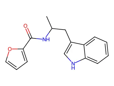 N-[1-(1H-indol-3-yl)propan-2-yl]furan-2-carboxamide structure