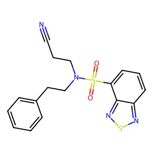 N-(2-cyanoethyl)-N-(2-phenylethyl)-2,1,3-benzothiadiazole-4-sulfonamide structure