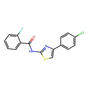 N-[4-(4-chlorophenyl)-1,3-thiazol-2-yl]-2-fluorobenzamide structure