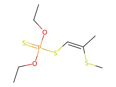Phosphorodithioic acid, O,O-diethyl S-[2-(methylthio)-1-propenyl] ester structure