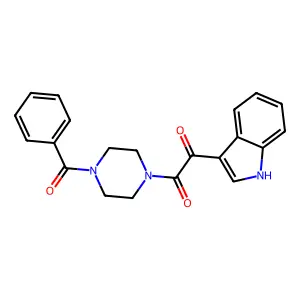 1-(4-benzoylpiperazin-1-yl)-2-(1H-indol-3-yl)ethane-1,2-dione structure