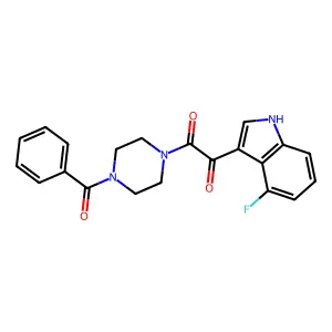 1-(4-benzoylpiperazin-1-yl)-2-(4-fluoro-1H-indol-3-yl)ethane-1,2-dione structure