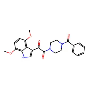 Piperazine, 1-benzoyl-4-[(4,7-dimethoxy-1H-indol-3-yl)oxoacetyl]- structure