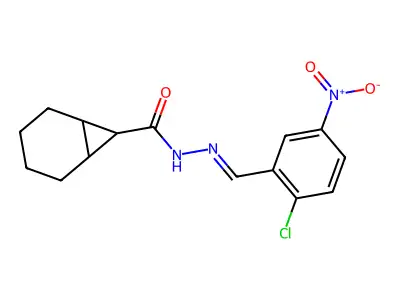 N'-{2-chloro-5-nitrobenzylidene}bicyclo[4.1.0]heptane-7-carbohydrazide structure