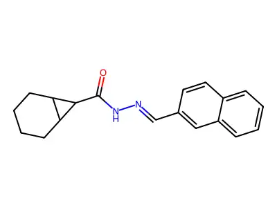 N'-(2-naphthylmethylene)bicyclo[4.1.0]heptane-7-carbohydrazide structure