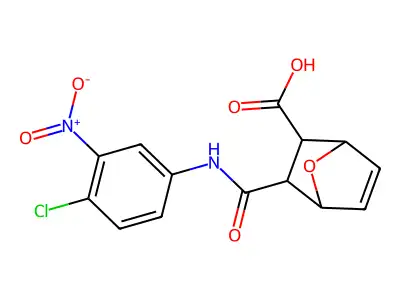 2-[(4-chloro-3-nitrophenyl)carbamoyl]-7-oxabicyclo[2.2.1]hept-5-ene-3-carboxylic acid structure