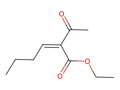Ethyl 2-acetyl-2-hexenoate structure