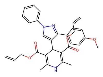 diallyl 4-[3-(4-methoxyphenyl)-1-phenyl-1H-pyrazol-4-yl]-2,6-dimethyl-1,4-dihydro-3,5-pyridinedicarboxylate structure