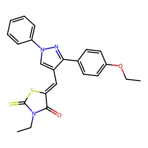 (5Z)-5-{[3-(4-ethoxyphenyl)-1-phenyl-1H-pyrazol-4-yl]methylidene}-3-ethyl-2-thioxo-1,3-thiazolidin-4-one structure