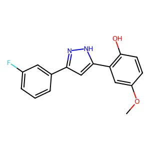 2-(5-(3-fluorophenyl)-1H-pyrazol-3-yl)-4-methoxyphenol structure