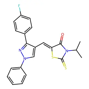 5-[[3-(4-Fluorophenyl)-1-phenyl-1H-pyrazol-4-yl]methylene]-3-(1-methylethyl)-2-thioxo-4-thiazolidinone structure