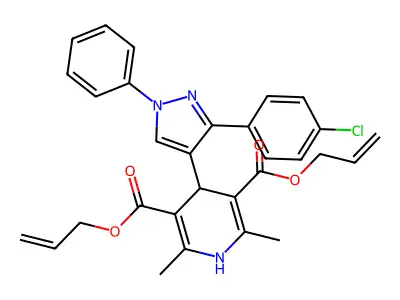 diallyl 4-[3-(4-chlorophenyl)-1-phenyl-1H-pyrazol-4-yl]-2,6-dimethyl-1,4-dihydro-3,5-pyridinedicarboxylate structure