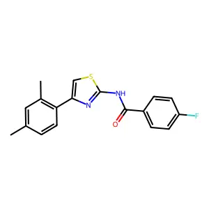 N-[4-(2,4-dimethylphenyl)-1,3-thiazol-2-yl]-4-fluorobenzamide structure