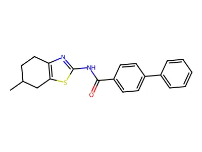 N-(6-methyl-4,5,6,7-tetrahydro-1,3-benzothiazol-2-yl)-4-phenylbenzamide structure