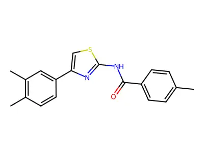 N-[4-(3,4-dimethylphenyl)-1,3-thiazol-2-yl]-4-methylbenzamide structure