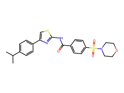 N-(4-(4-isopropylphenyl)thiazol-2-yl)-4-(morpholinosulfonyl)benzamide structure