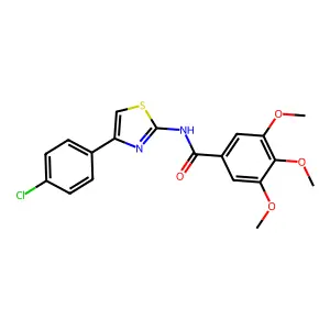 N-[4-(4-chlorophenyl)-1,3-thiazol-2-yl]-3,4,5-trimethoxybenzamide structure