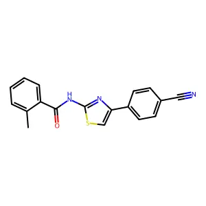 N-[4-(4-cyanophenyl)-1,3-thiazol-2-yl]-2-methylbenzamide structure