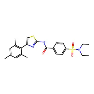 4-(diethylsulfamoyl)-N-[4-(2,4,6-trimethylphenyl)-1,3-thiazol-2-yl]benzamide structure