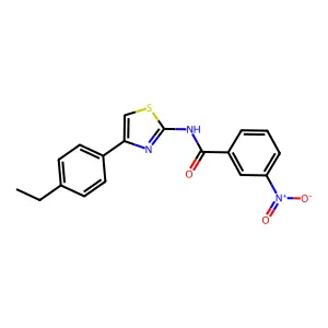 N-[4-(4-ethylphenyl)-1,3-thiazol-2-yl]-3-nitrobenzamide structure