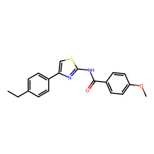 N-[4-(4-ethylphenyl)-1,3-thiazol-2-yl]-4-methoxybenzamide structure