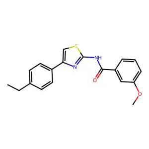 N-[4-(4-ethylphenyl)-1,3-thiazol-2-yl]-3-methoxybenzamide structure