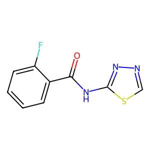 2-fluoro-N-(1,3,4-thiadiazol-2-yl)benzamide structure