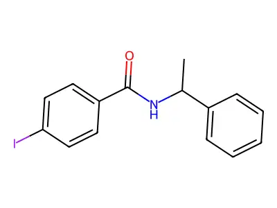 4-iodo-N-(1-phenylethyl)benzamide structure