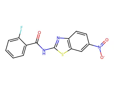 2-fluoro-N-(6-nitro-1,3-benzothiazol-2-yl)benzamide structure