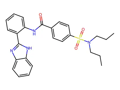 N-(2-(1H-benzo[d]imidazol-2-yl)phenyl)-4-(N,N-dipropylsulfamoyl)benzamide structure