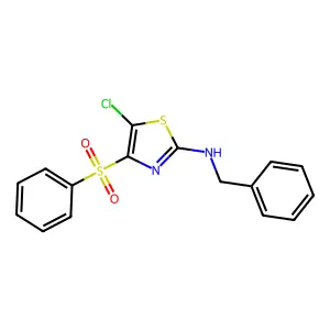 4-(benzenesulfonyl)-N-benzyl-5-chloro-1,3-thiazol-2-amine structure