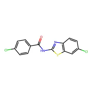 4-chloro-N-(6-chloro-1,3-benzothiazol-2-yl)benzamide structure