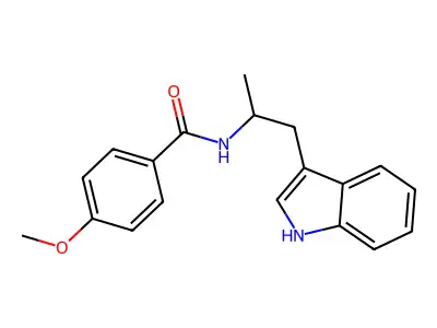 N-[1-(1H-indol-3-yl)propan-2-yl]-4-methoxybenzamide structure