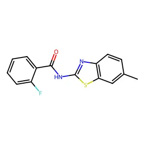 2-fluoro-N-(6-methyl-1,3-benzothiazol-2-yl)benzamide structure