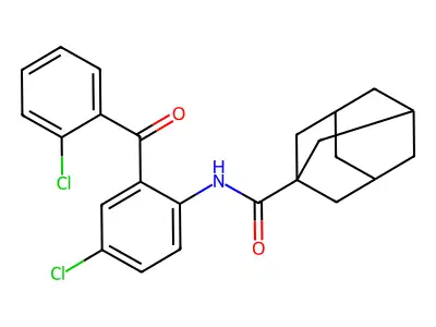 N-[4-chloro-2-(2-chlorobenzoyl)phenyl]adamantane-1-carboxamide structure
