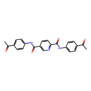 2-N,5-N-bis(4-acetylphenyl)pyridine-2,5-dicarboxamide structure