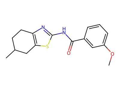3-methoxy-N-(6-methyl-4,5,6,7-tetrahydro-1,3-benzothiazol-2-yl)benzamide structure