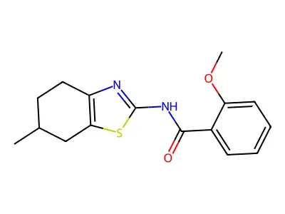 2-methoxy-N-(6-methyl-4,5,6,7-tetrahydrobenzo[d]thiazol-2-yl)benzamide structure