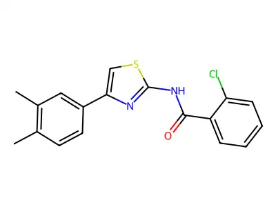 2-chloro-N-[4-(3,4-dimethylphenyl)-1,3-thiazol-2-yl]benzamide structure